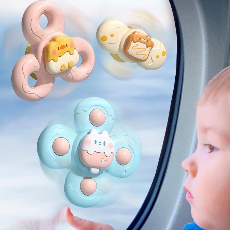 Tatlım Bebek Vantuzlu Dönen Oyuncak: Yemek Masası için Yeni Doğan Eğitici Çıngırak, 6-12 Aylık