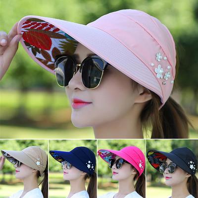 Fashion Anti-UV Foldable Wide Brim Visor Caps Casual Hats Sun Hat Beach Cap
