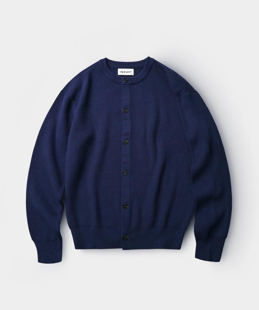 Indust Essential Round Knit Cardigan_Navy