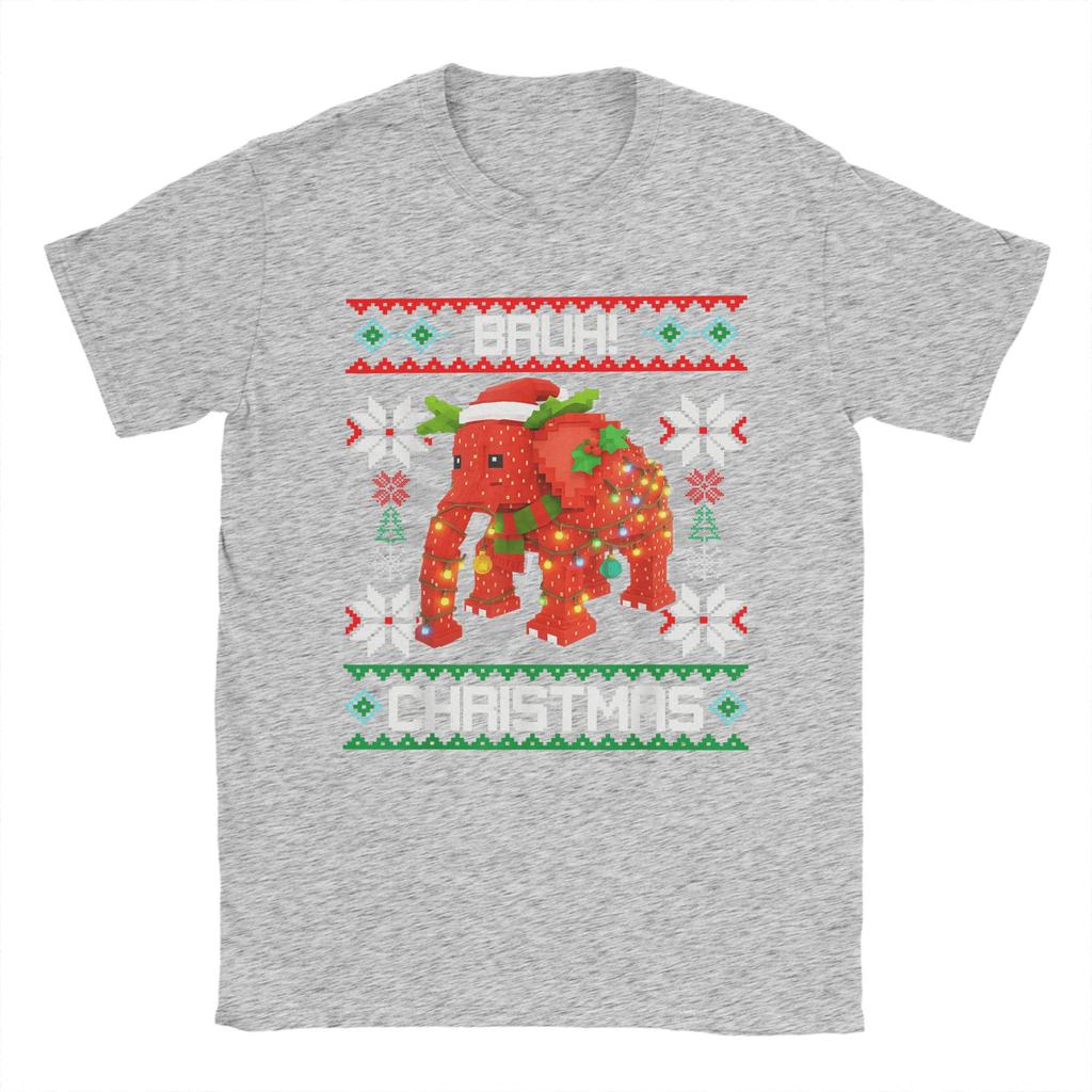 Funny Bruh Strawberry Elephant Christmas Brainrot T-Shirts for Men Round Neck T Shirts  Short Sleeve Tee Shirt Clothing