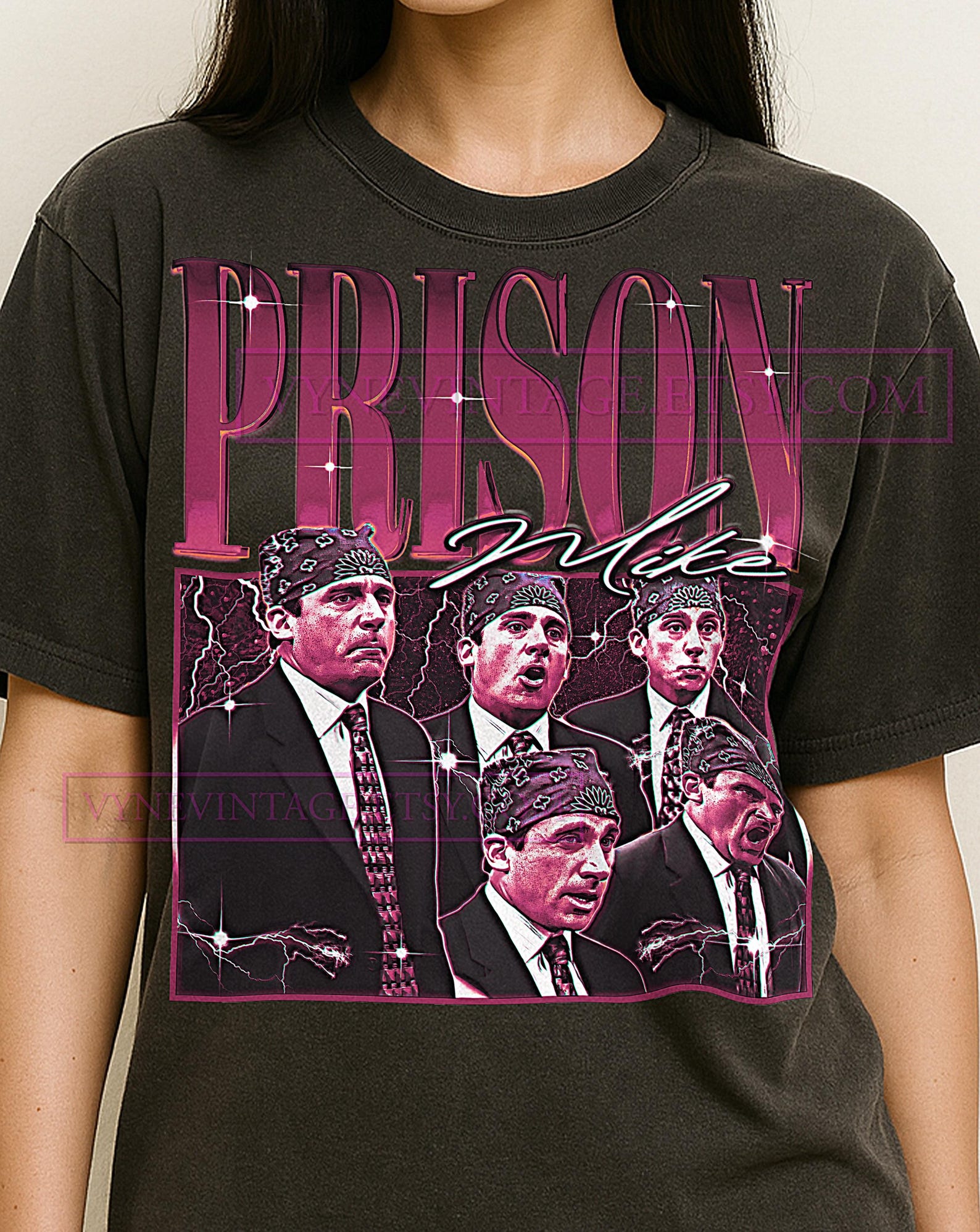Prison Mike Shirt, 90s Vintage Retro Bootleg Prison Mike T-Shirt, Funny Office Humor Tee, Sitcom Meme Graphic Shirt L