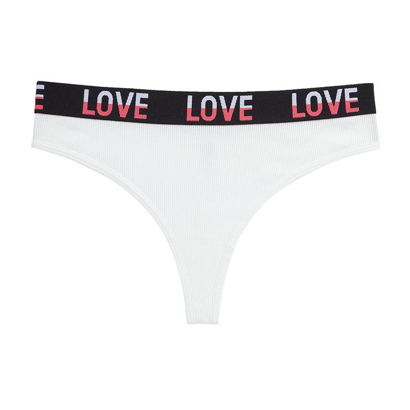 

Женские стринги из чистого хлопка с постепенным изменением LOVE, дышащие хлопковые трусики-стринги для спорта и фитнеса со средней талией, сексуальные модные бикини, футболки для женщин L серый