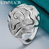 925 Sterling Silver Rose Flower 6-10 # Pierścionek dla kobiet Wedding Party Fashion Charm Biżuteria