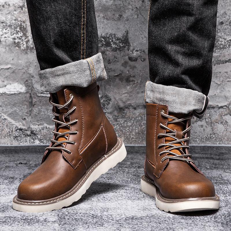 Extra Large Size Men's Shoes 2025 Spring and Autumn New Retro Martin Boots American Short Boots Outdoor Tooling Boots