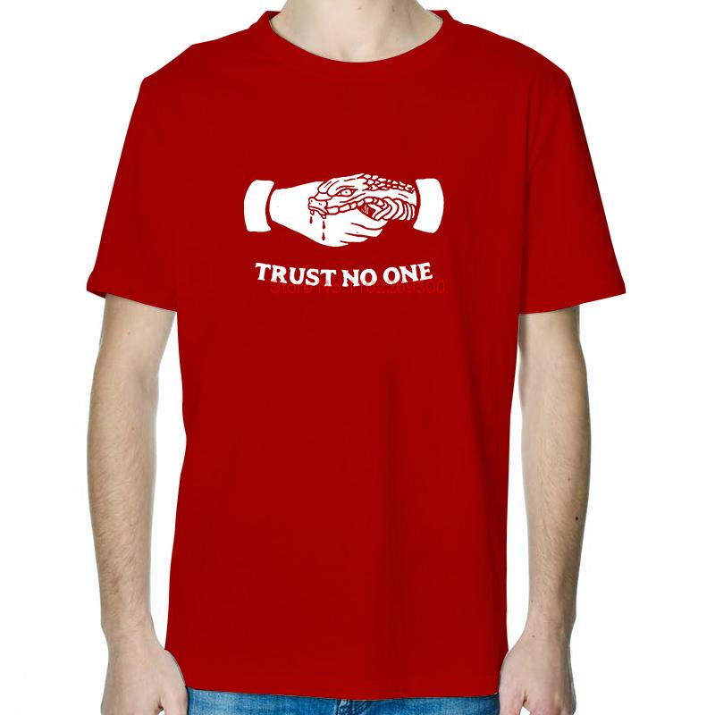 Trust No One Snake Handshake Funny Shirts Graphic Tee Summer Tops  TShirt New Arrival Goods Cotton New Shirts And TShirts