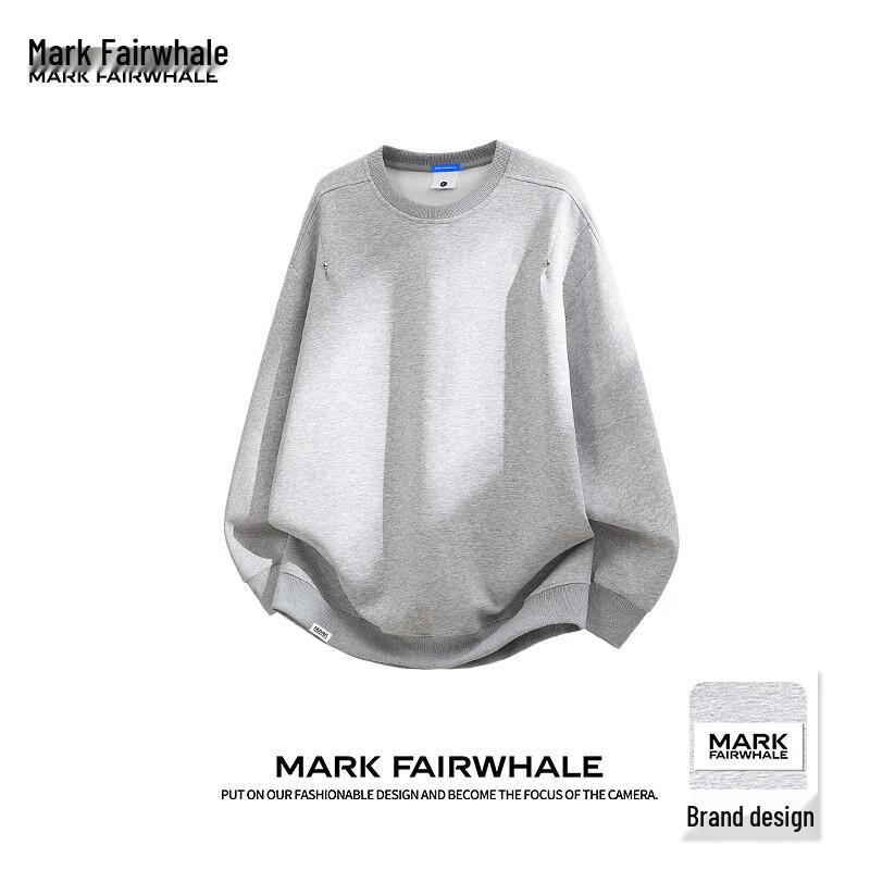 MARK FAIRWHALE Men's Casual Loose Fit Crewneck Sweatshirt