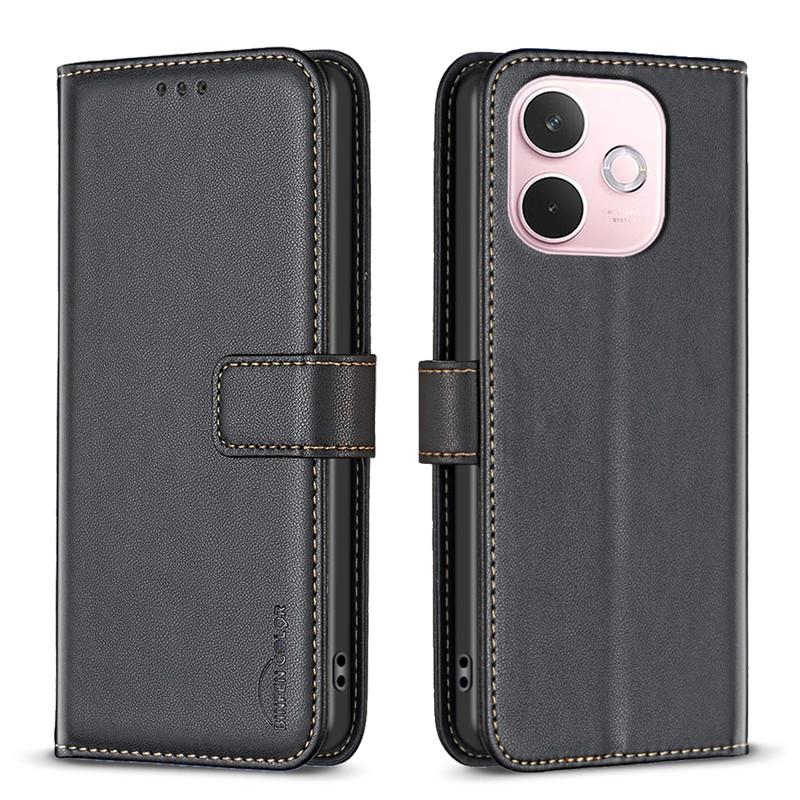 Leather Flip Wallet Case For OPPO A5 Pro 4G Reno14 F Reno13 FS Reno 14f 13f 12f 5G Cases Magnetic Card Slots Phone Cover Shell