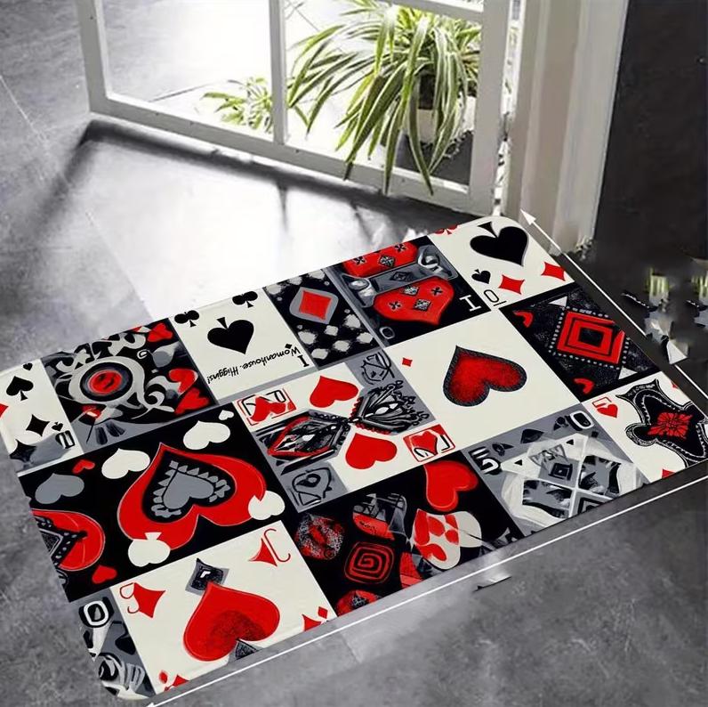 

Spades A Poker Card Design Floor Mat with Accents Decorating Carpets in Living Rooms Bedrooms Offices and Outdoor Spaces 40cm x 60cm