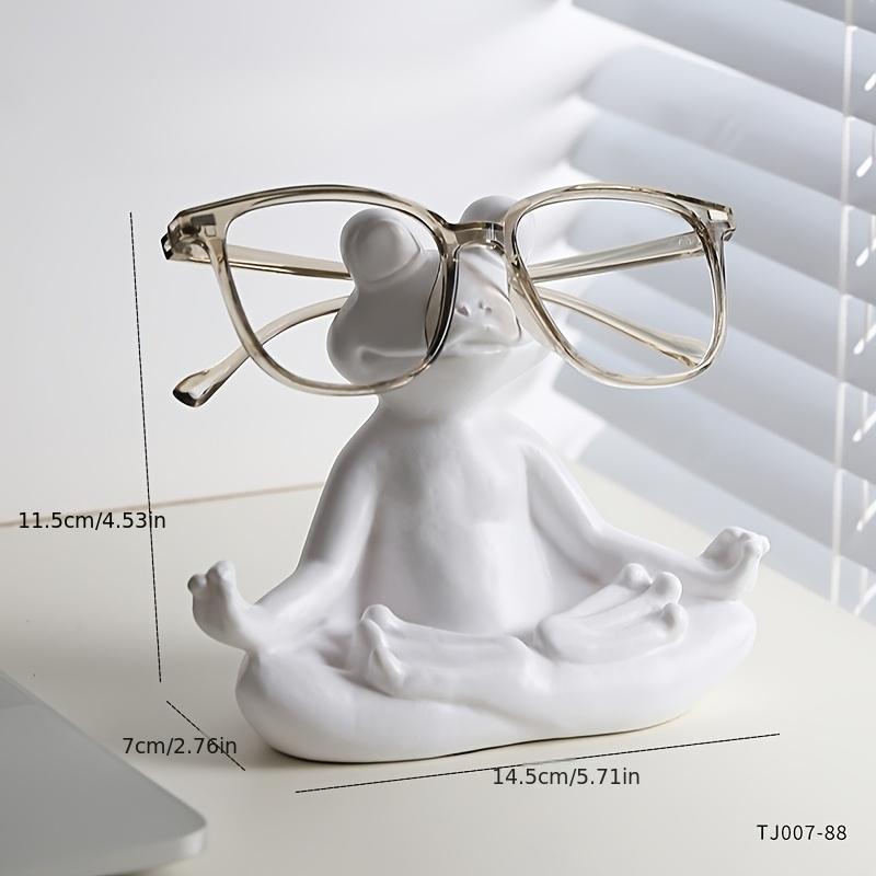 

Meditation Frog Eyeglass Holder Cute Resin Yoga Frog Glasses Stand, Creative Desk Decor & Funny Gift