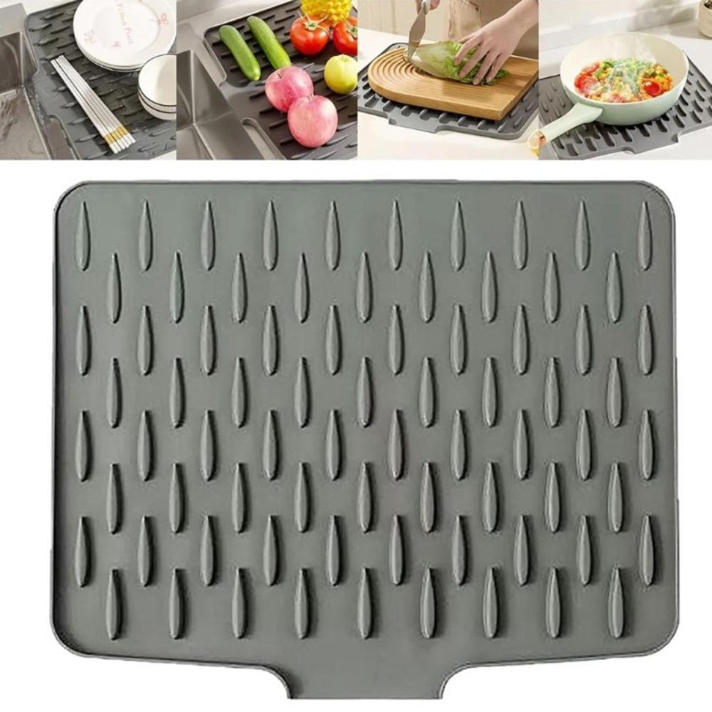 Non-slip Silicone Drainage Mat Foldable Sink Placemat Tableware Drainer Pad Kitchen Tableware