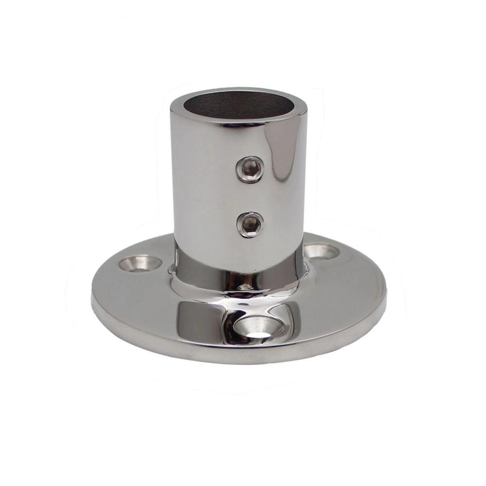 22MM Stainless Steel Round Base 7/8'' Tube Marine Hand Rail Base Boat Handrail Fittings  Yachts