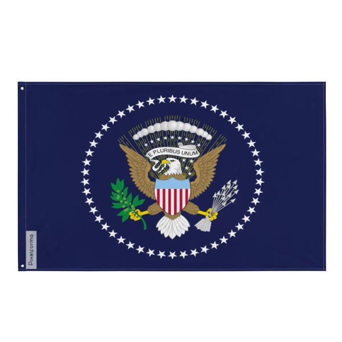 Drapeau - Président Des États-Unis - 90 X 150 Cm - Polyester - Impression Recto/verso - Œillets En Fer