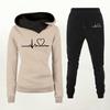 1 Set Women Tracksuit Suit Solid Color Comfortable Two-Piece Set Stylish Hooded Sweatshirt And Pants for Outdoor