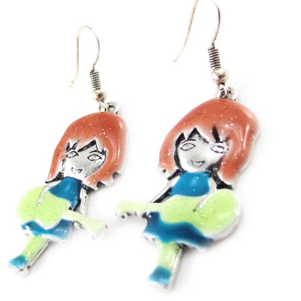 NOA [J1756] - Boucles Créateur 'Rockeuse' bleu vert