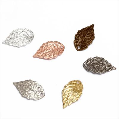 100pcs 10*18MM Gold Color Leaf Charms DIY Jewelry Vintage Bracelet Necklace Pendant Charms Wholesale Brass Material Findings