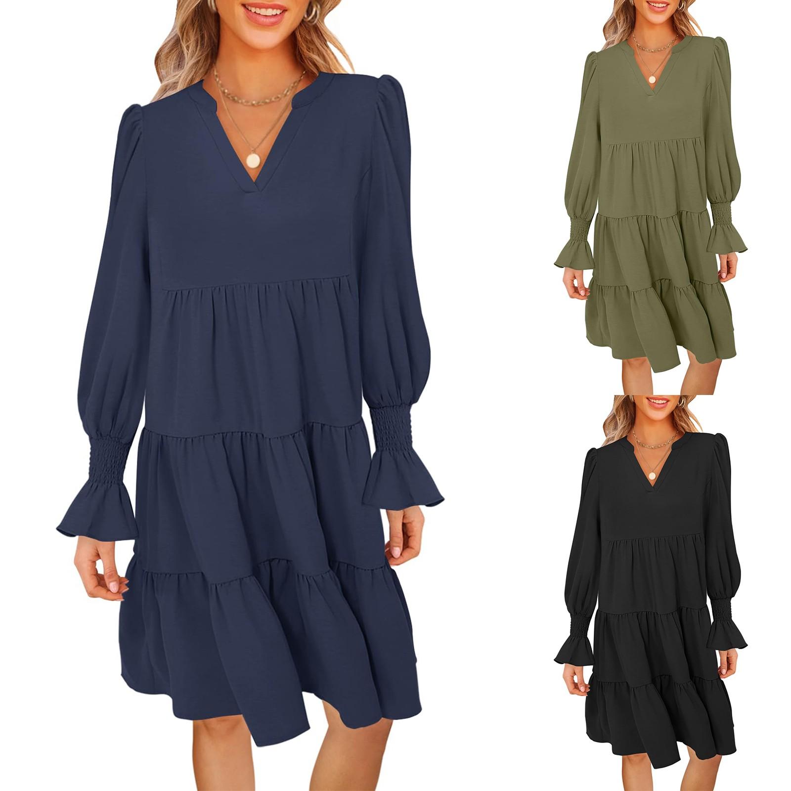 

Women s Long Sleeve Casual Sundress Dress