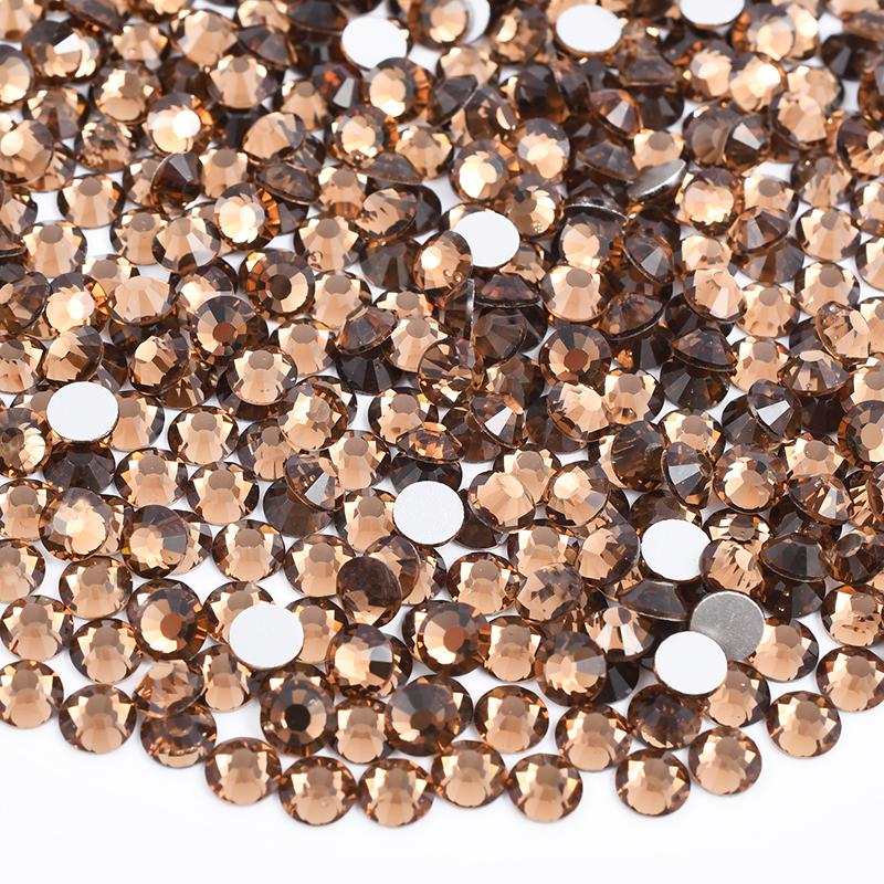 Glitter SS6 SS12 SS16 SS20 Light Rose Flat Back Crystal Stones Applique Non Hotfix Strass Glass Nail Rhinestone for DIY Craft