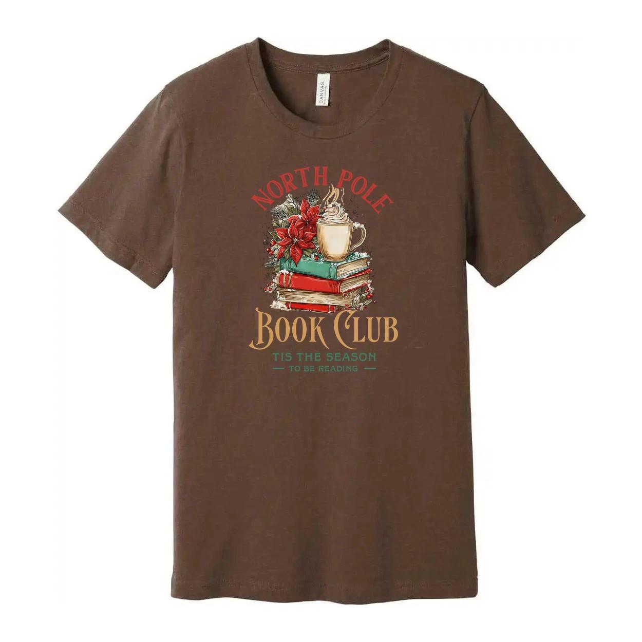 North Pole Book Club Tis The Season To Be Reading Unisex Graphic Tee Christmas G M