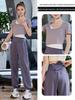 Women's Slim Fit Short Sleeve Yoga Top - Casual Two-Piece Look for Summer Sports