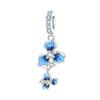 925 Silver Iris Cherry Blossom Beaded Pendant Bracelet Necklace Set Jewelry Accessories