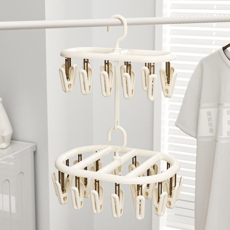 Home Sock Drying Rack With Multiple Clips, Underwear Drying Rack, Baby Clothes Hanger With Clip Storage, Sock Drying Tool