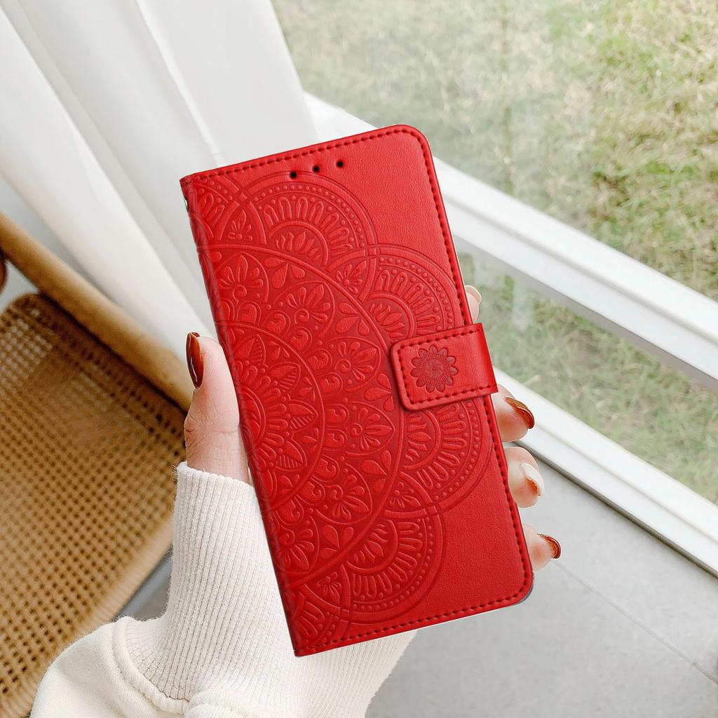 For Oppo Reno14 Pro 5G (Global) Leather Case with Card Slots Mandala Pattern Phone Cover Stand