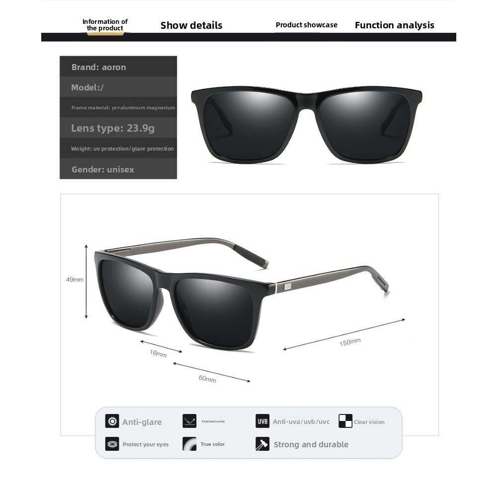 Polarized Sunglasses for Men and Women Colorful Fashion Aluminum-magnesium Spring Temple Sunglasses