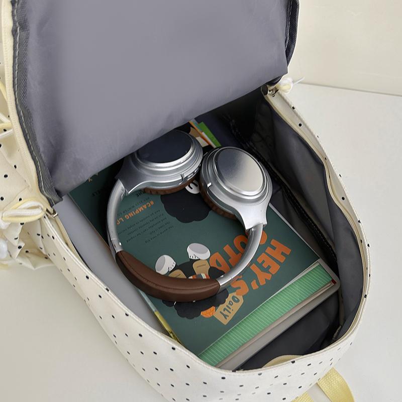 Dot Print Women's Backpack Student Schoolbag Large Capacity Backpack