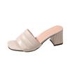 New Fashion Summer Female Sandals Sexy Ladies High Heels Square Open Toe Shoes Women Sandals Outside Slippers Size 35-42 WSH5081