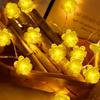 Serial String Lights - 14 LED Optic Fibre Flower, 10 Feet Warm White Fairy Lights for Home,Mandir,Pooja Room,Deepawali & Diwali Decoration,Christmas