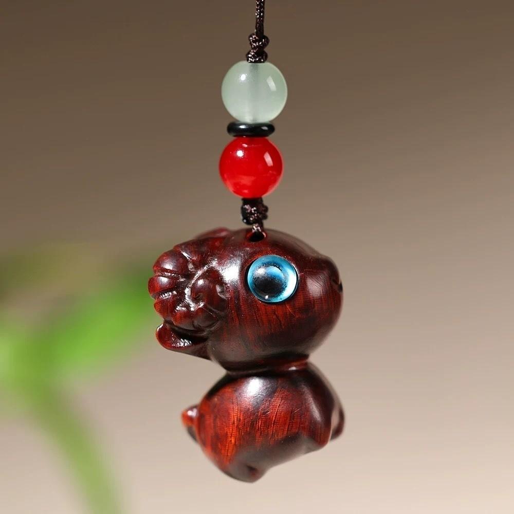 Handmade Sandalwood Sheep Keychain Scratch-resistant Phone Charm Zodiac Year of the Sheep Gift