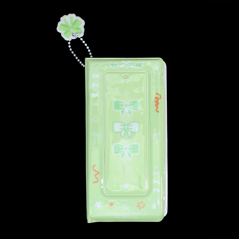 

Elegant Photocard Binder Card Album With 4 Compartments Bowknot Pocket Small Cute Photo Album For Fans Boys Girls For Collecting And Organizing Cards One Size зелений