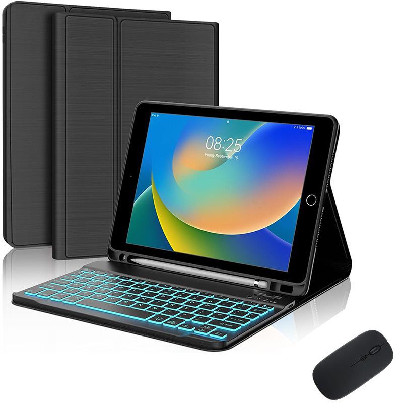 iPad Pro 11" (2018-2022) Backlit Bluetooth Keyboard & Protective Leather Case with Mouse