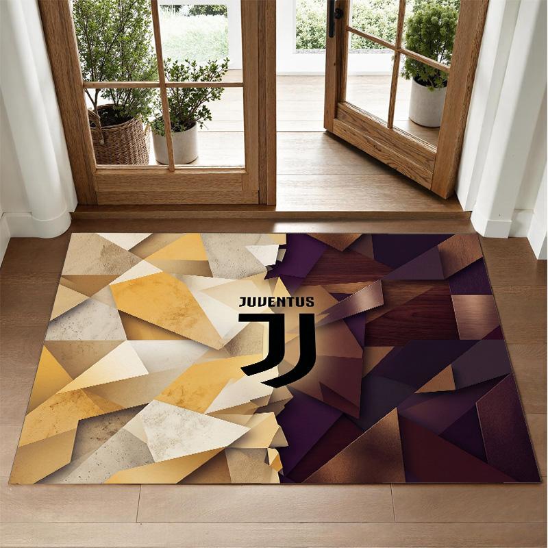 Juventus FC Design Crystal Velvet Rug Soft Decorative Mat for Bedroom Entrance