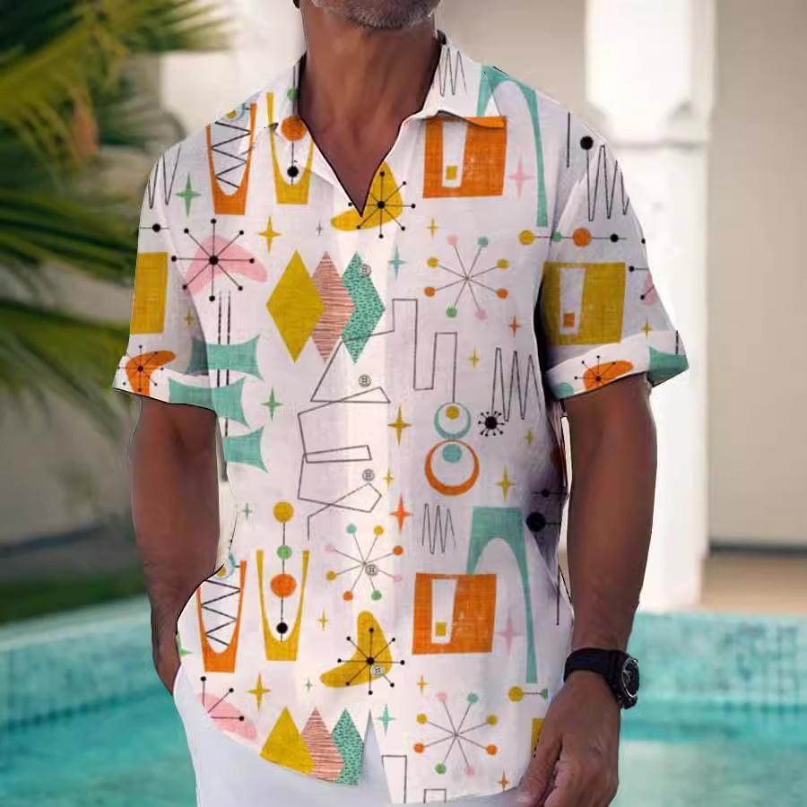 Europe and the United States Hot-selling Summer New Hawaiian Shirt Youth Men's Fashion 1D Digital Printing Source