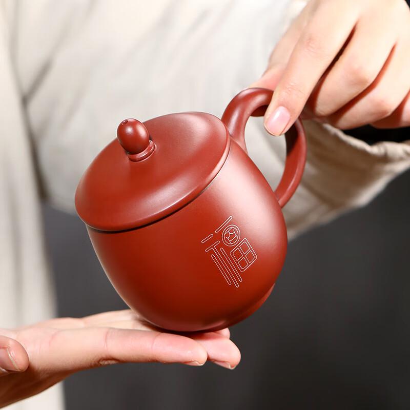 Yixing Zisha Dragon Egg Tea Cup with Gold & Silver Inlay