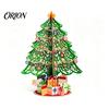 Exquisite Christmas Scene Decoration 3D Puzzle Paper Tree Decoration, Holiday Desktop Ornaments Small Tabletop with Star Topper And Gift Box for Home