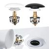Schwarzes Keramik-Spülbecken-Abflussventil Multifunktionale Badezimmer-Accessoires Druckknopf-Stöpsel Federbelasteter Spülbecken- und Waschbecken-Abflussstopfen