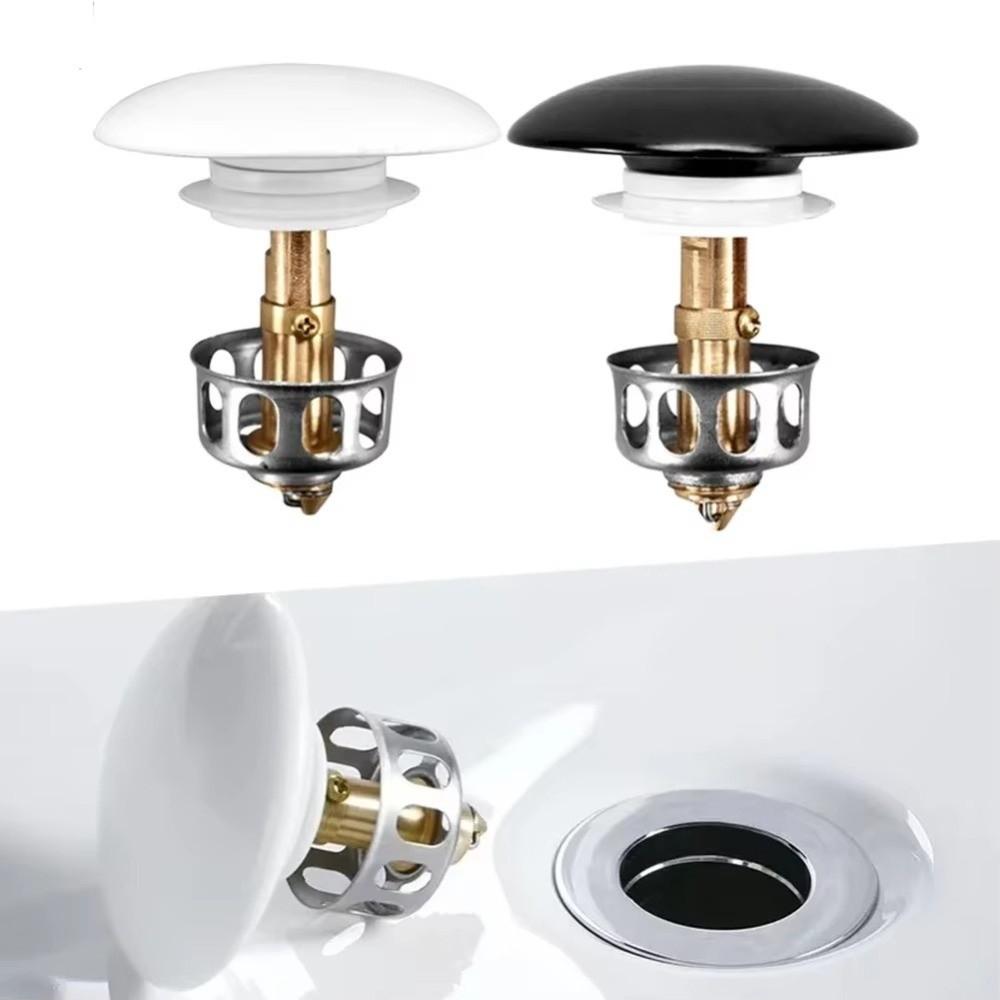 Schwarzes Keramik-Spülbecken-Abflussventil Multifunktionale Badezimmer-Accessoires Druckknopf-Stöpsel Federbelasteter Spülbecken- und Waschbecken-Abflussstopfen
