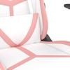 Gaming Chair with Massage Function White and Pink Faux Leather