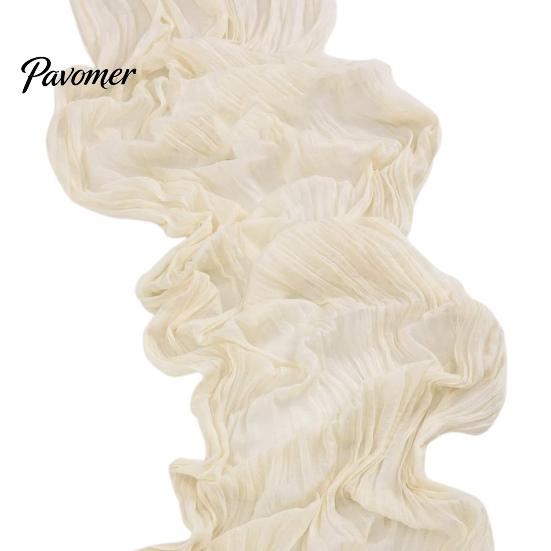 Heat Resistant Table Runner Wrinkled Cloth Decorative Tulle Tablecloth Wedding Reception Party Home Restaurant Decoration