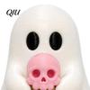Portable Halloween Ghost Figurines Mini Decorative Figurine, 3D Printed White Statue with Cute Resin Ornaments Pink Skull Ice Cream, Desktop Ornament