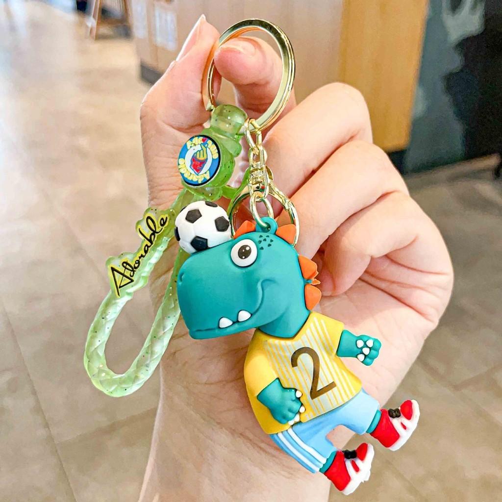 And Fun Soft Silicone Football Dinosaur Keychain Ideal For Promotional Gifts