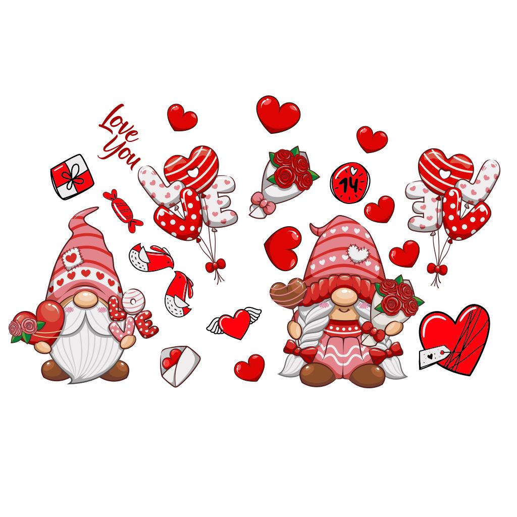 Valentine's Day Red Gnome Removable Wall Sticker CH81740