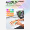 MIDI Controller Wireless MIDI Keyboard Pad 16 RGB Pads 6 Customizable Buttons 8 Knobs Rechargeable PC Mobile App Support for Beginners