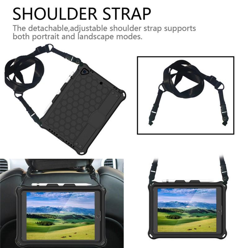 IPad 11th Gen 10.2 Inch TPE Honeycomb Case With Strap Stand Function Portable Cover 9.7