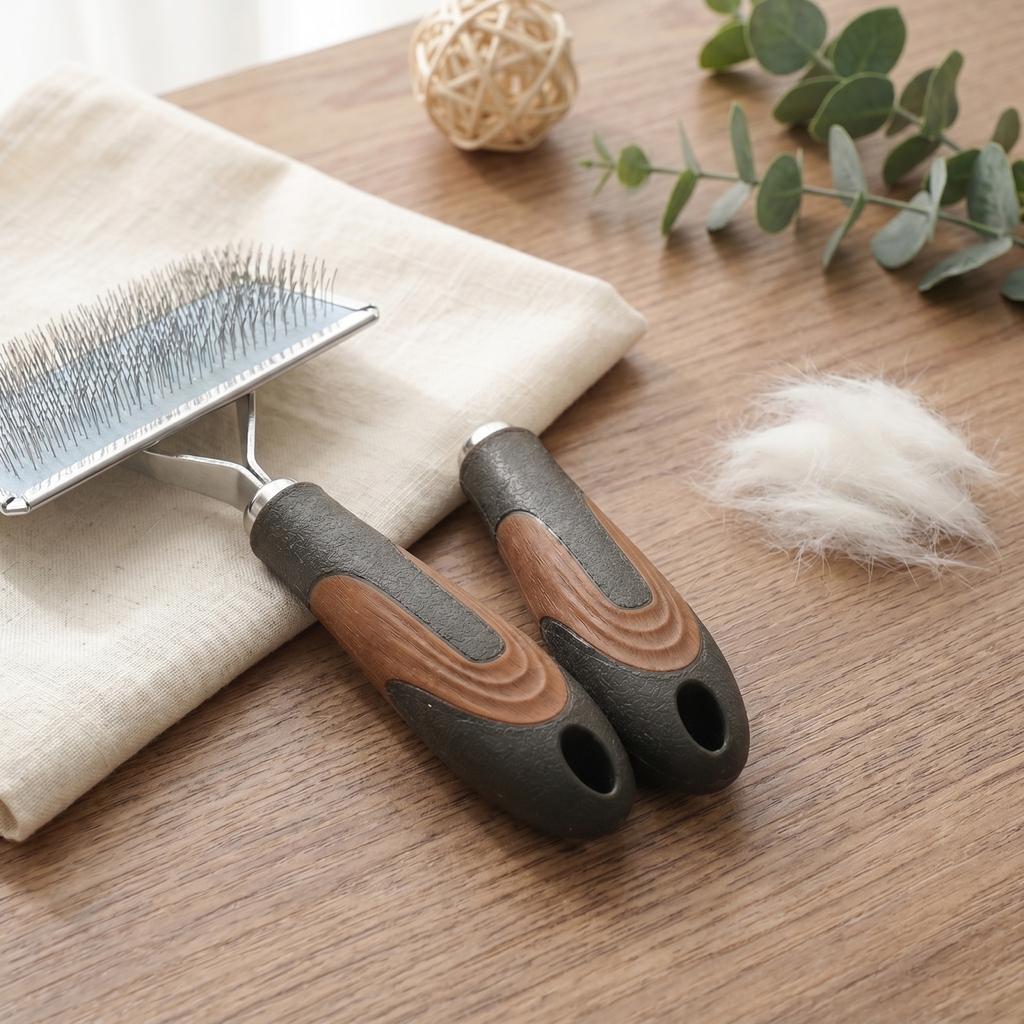 Pet Grooming Brush Hair Removal Comb for Dogs Cats Shedding Tool with Comfortable Handle and Durable Bristles for Efficient Fur Cleaning