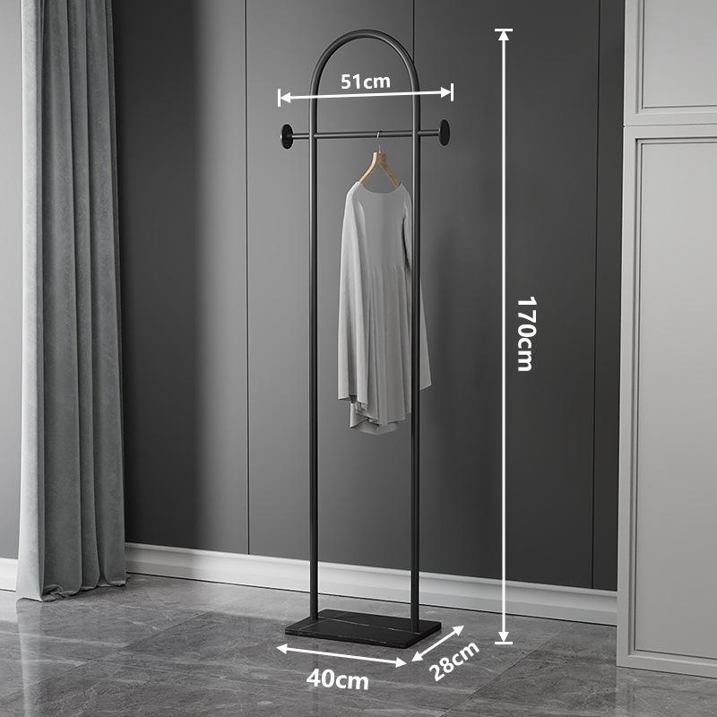 Nordic Marble & Metal Floor-standing Coat Rack, Foldable Wrought Iron Clothes Rack.