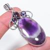 Natural Chevron Amethyst, Amethyst 925 Sterling Silver Pendant 2.68" M2b18