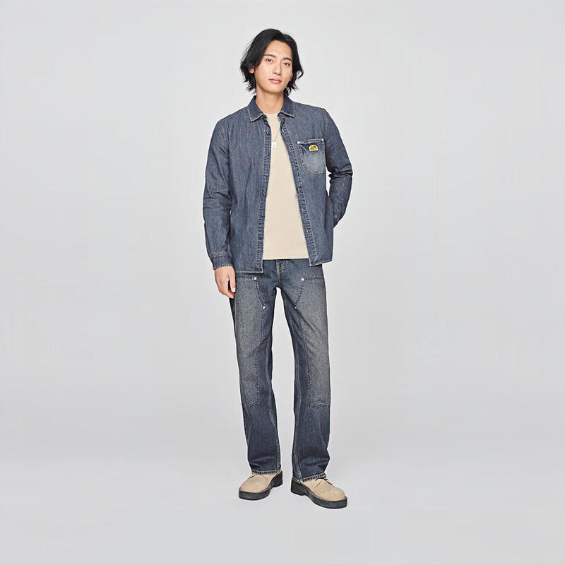 Lee Men's Standard Fit Retro Lapel Long Sleeve Denim Shirt